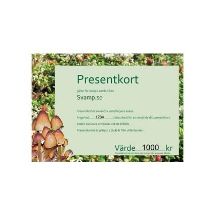 Presentkort 1 000 kr, per post eller digitalt